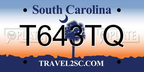 T643TQ South Carolina License Plate