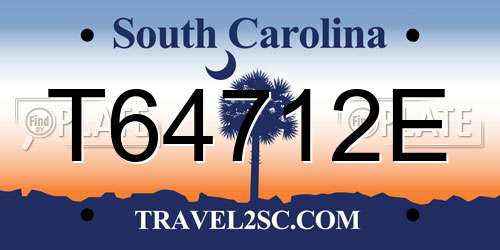 T64712E South Carolina License Plate
