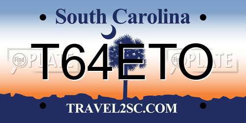 T64ETO South Carolina License Plate