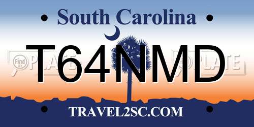 T64NMD South Carolina License Plate
