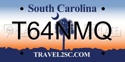 T64NMQ South Carolina License Plate