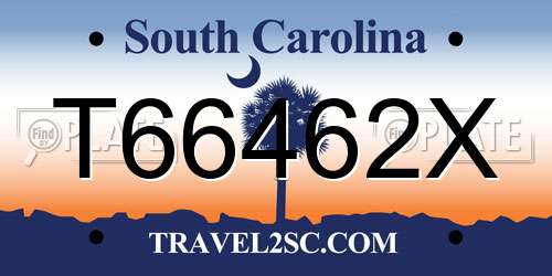 T66462X South Carolina License Plate