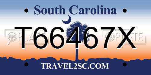 T66467X South Carolina License Plate