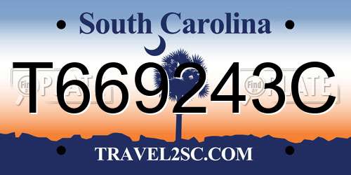T669243C South Carolina License Plate