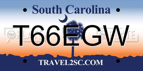 T66EGW South Carolina License Plate