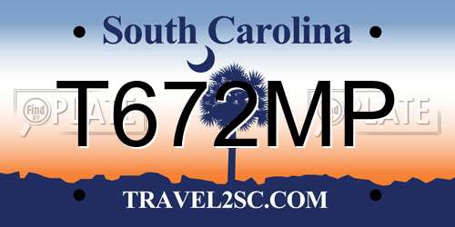 T672MP South Carolina License Plate