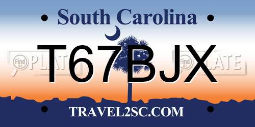 T67BJX South Carolina License Plate