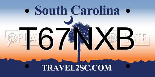 T67NXB South Carolina License Plate