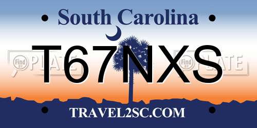 T67NXS South Carolina License Plate