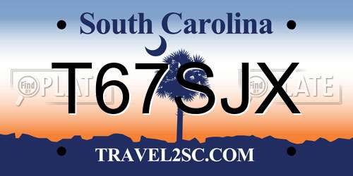 T67SJX South Carolina License Plate