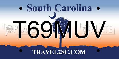 T69MUV South Carolina License Plate