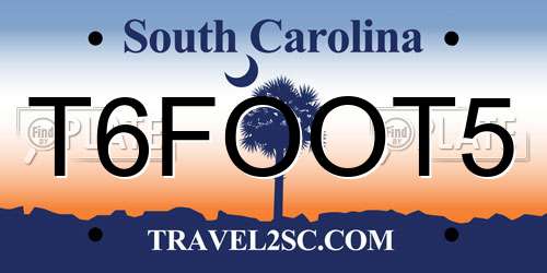 T6FOOT5 South Carolina License Plate