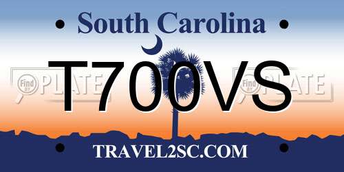 T700VS South Carolina License Plate