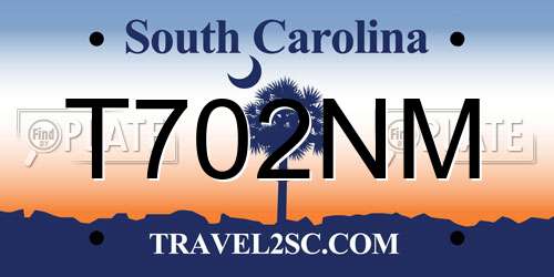 T702NM South Carolina License Plate