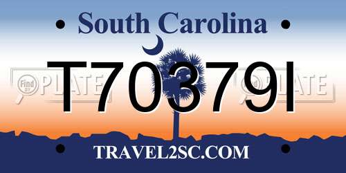 T70379I South Carolina License Plate
