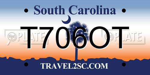 T706OT South Carolina License Plate