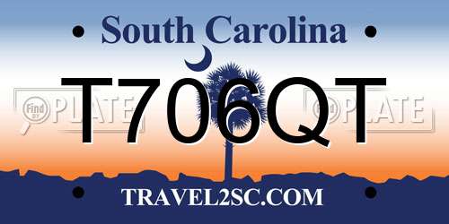 T706QT South Carolina License Plate