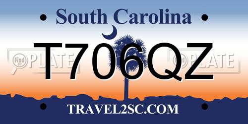 T706QZ South Carolina License Plate