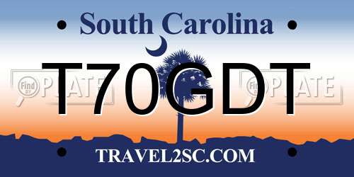 T70GDT South Carolina License Plate