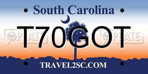 T70GOT South Carolina License Plate