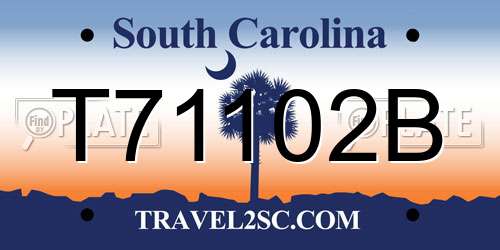 T71102B South Carolina License Plate