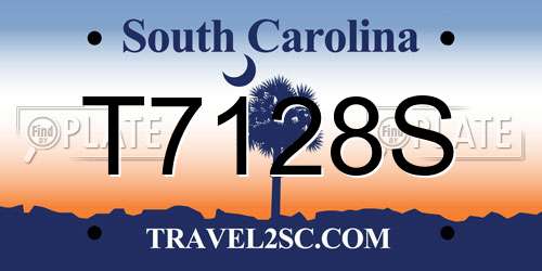 T7128S South Carolina License Plate