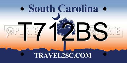 T712BS South Carolina License Plate