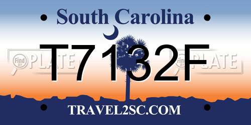 T7132F South Carolina License Plate