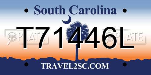 T71446L South Carolina License Plate
