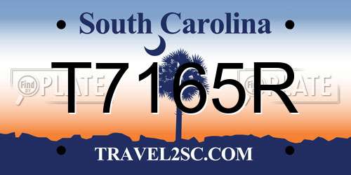 T7165R South Carolina License Plate