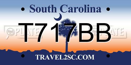 T717BB South Carolina License Plate