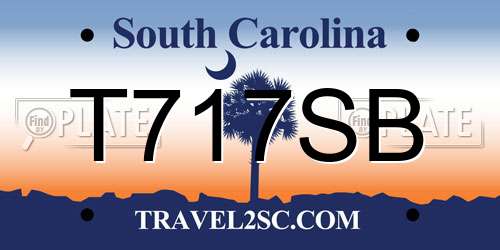 T717SB South Carolina License Plate