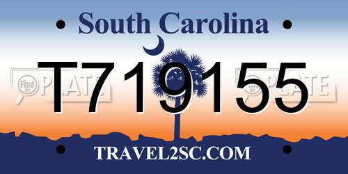T719155 South Carolina License Plate