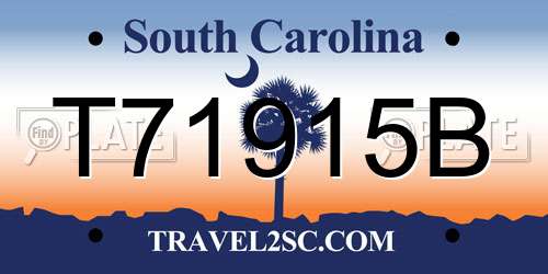 T71915B South Carolina License Plate