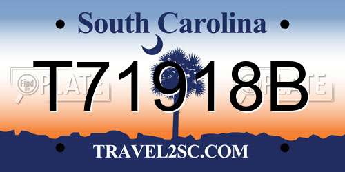 T71918B South Carolina License Plate
