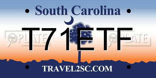T71ETF South Carolina License Plate