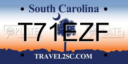 T71EZF South Carolina License Plate