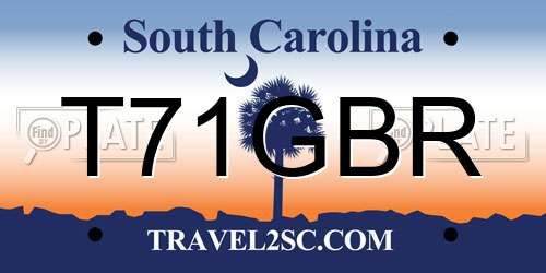 T71GBR South Carolina License Plate