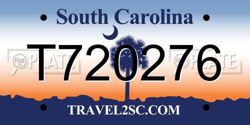 T720276 South Carolina License Plate
