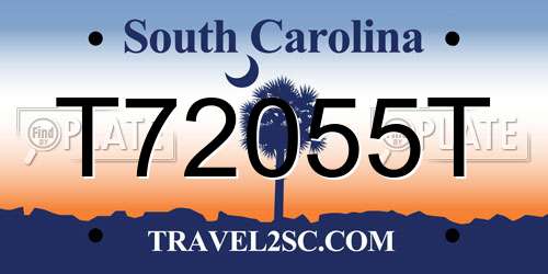 T72055T South Carolina License Plate