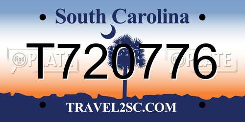 T720776 South Carolina License Plate