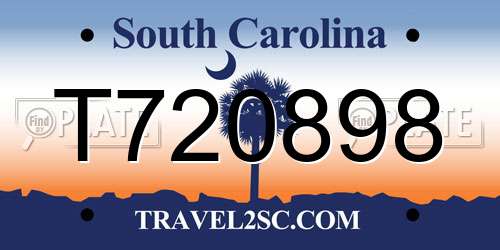 T720898 South Carolina License Plate