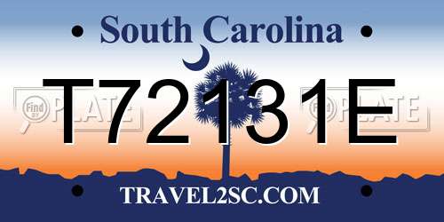 T72131E South Carolina License Plate