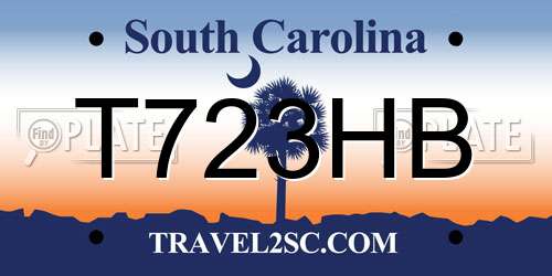 T723HB South Carolina License Plate