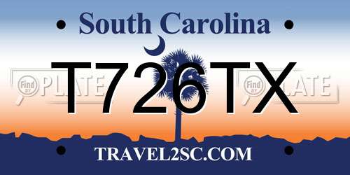 T726TX South Carolina License Plate