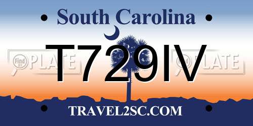 T729IV South Carolina License Plate