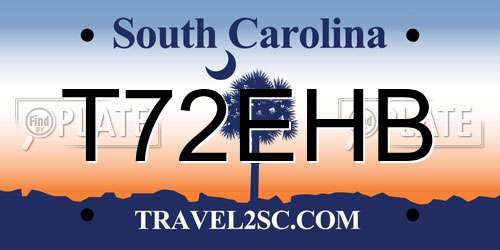T72EHB South Carolina License Plate