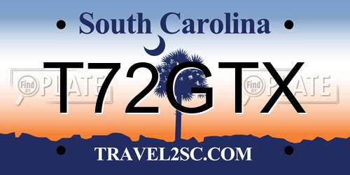 T72GTX South Carolina License Plate