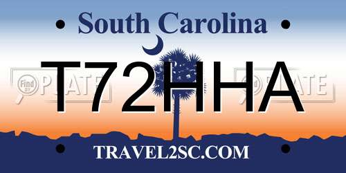 T72HHA South Carolina License Plate