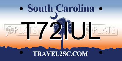 T72IUL South Carolina License Plate